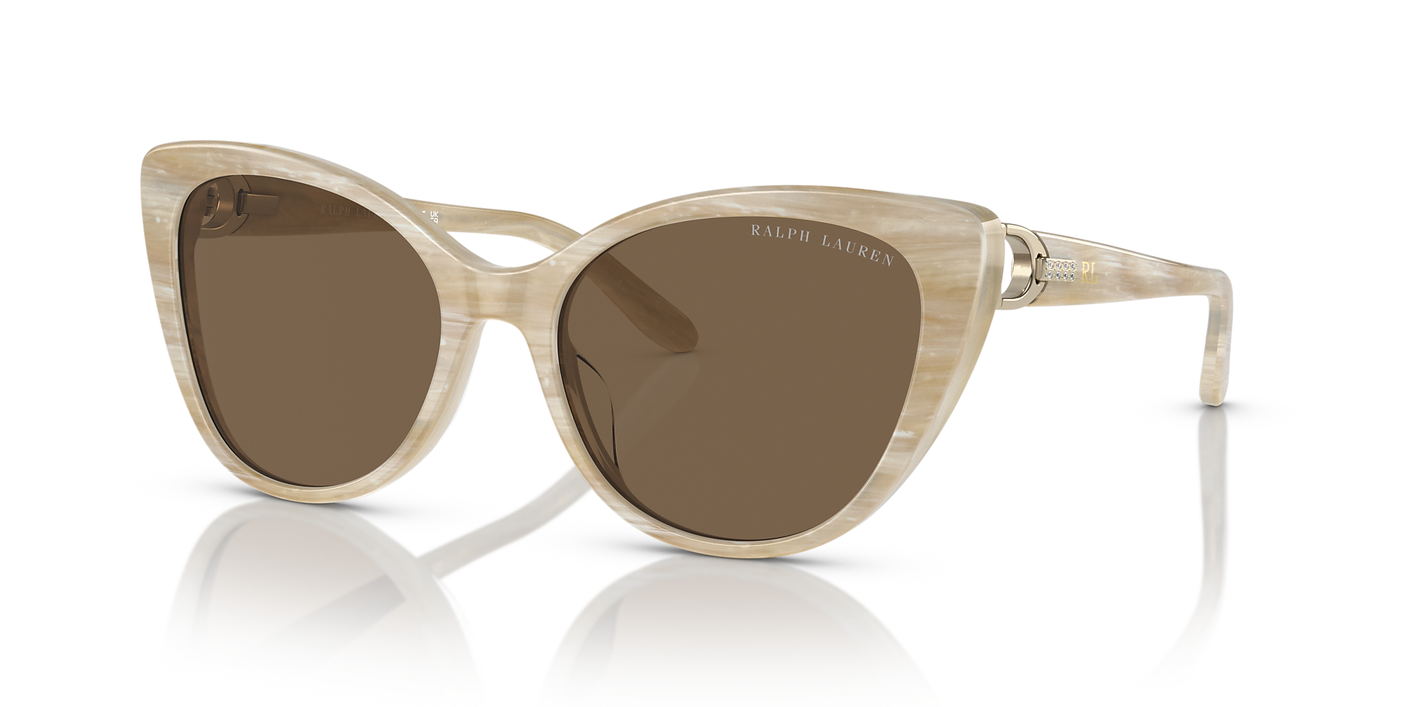 Ralph Lauren RL8215BU 56 Brown & Cream Horn Sunglasses Sunglass Hut