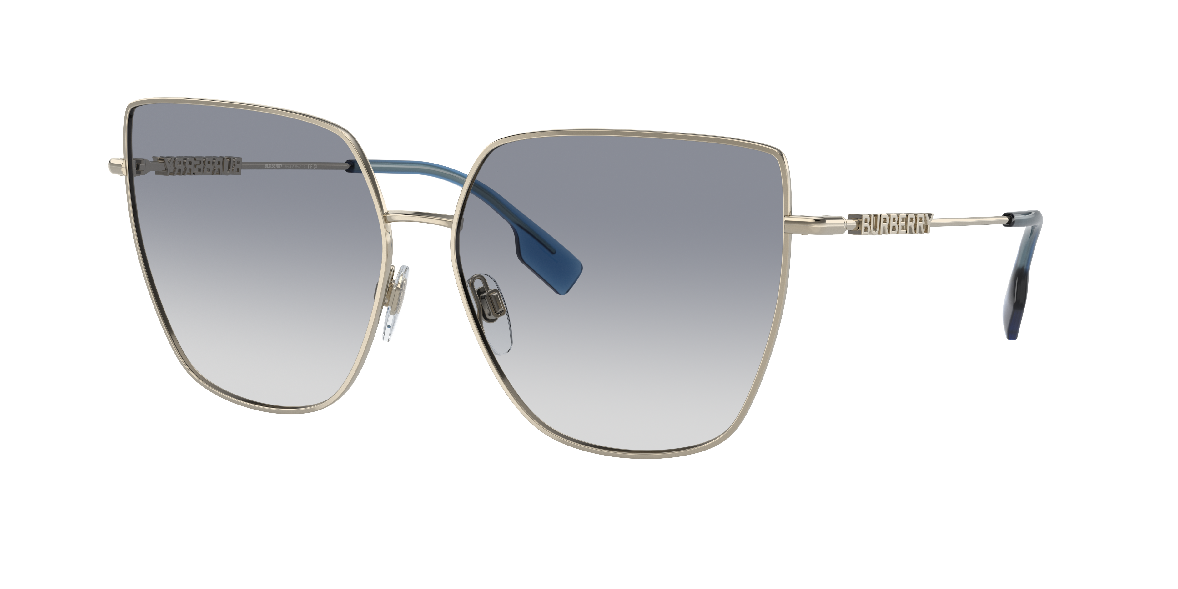 Shop Burberry Woman Sunglass Be3143 Alexis In Clear Gradient Blue
