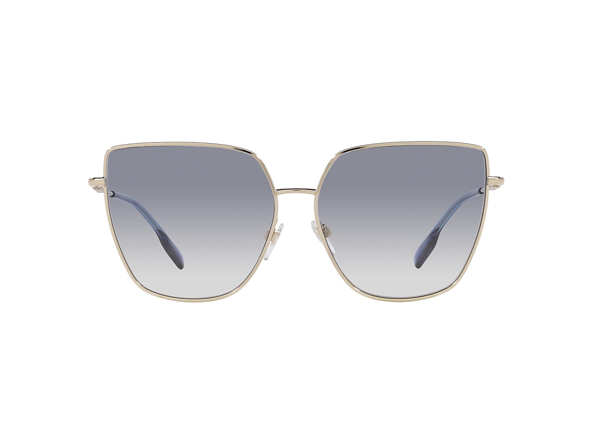 BURBERRY BE3143 Alexis Light Gold - Women Luxury Sunglasses, Clear Gradient  Blue Lens