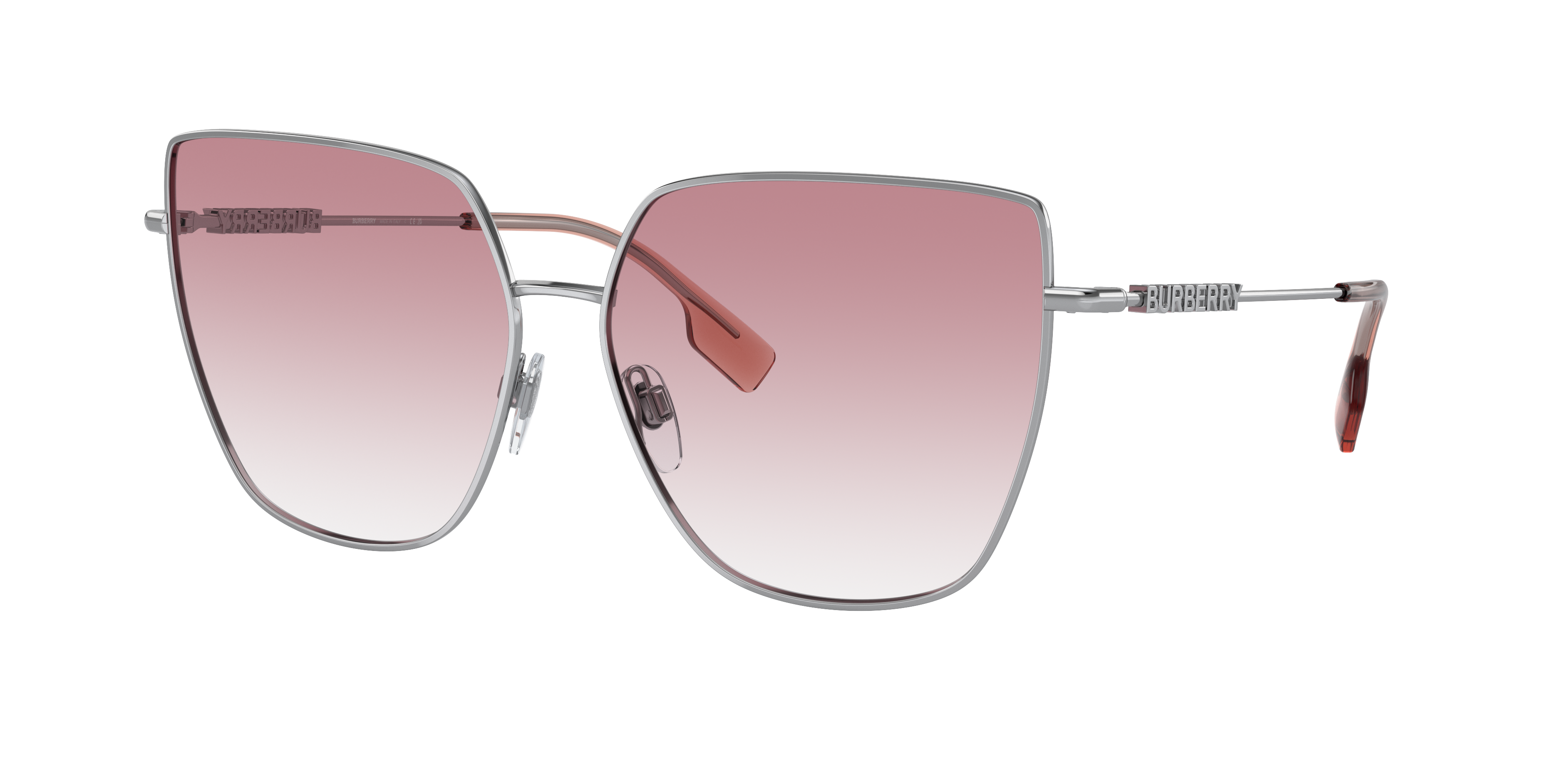Shop Burberry Woman Sunglass Be3143 Alexis In Clear Gradient Pink