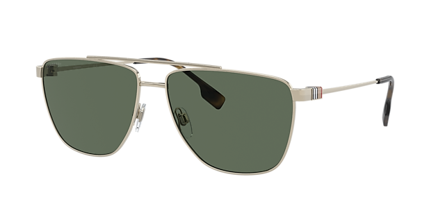 Burberry BE3141 Blaine 61 Dark Green & Light Gold Sunglasses