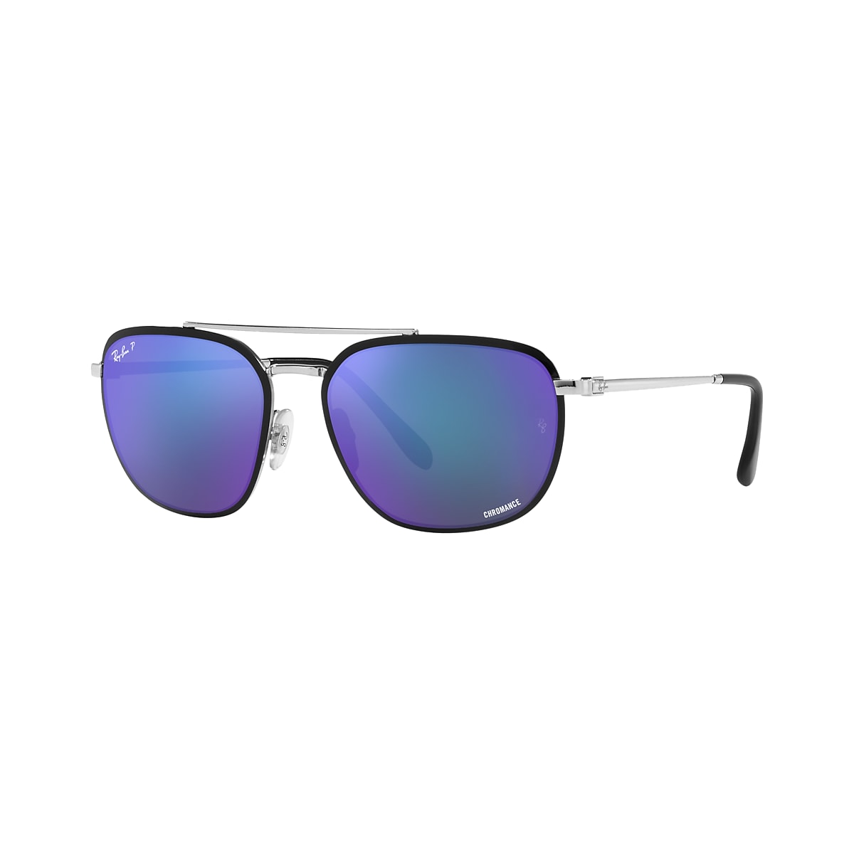 Ray-Ban RB3708 Chromance 56 Grey & Black On Silver Polarized