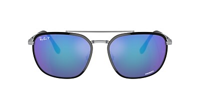 Ray-Ban RB3708 Chromance 56 Grey & Black On Silver Polarized