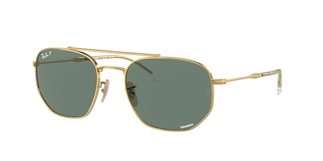 Ray-Ban RB3707 57 Grey & Gold Polarized Sunglasses | Sunglass