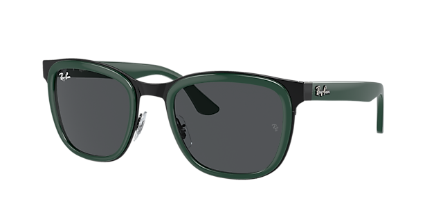 Ray-Ban RB3709 Clyde 53 Dark Grey & Green On Black Sunglasses