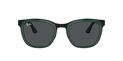 Ray-Ban RB3709 Clyde 53 Dark Grey & Green On Black Sunglasses