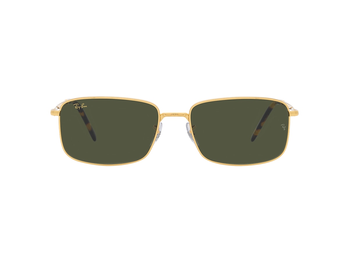 RAY-BAN RB3717 Gold - Unisex Sunglasses, Green Lens