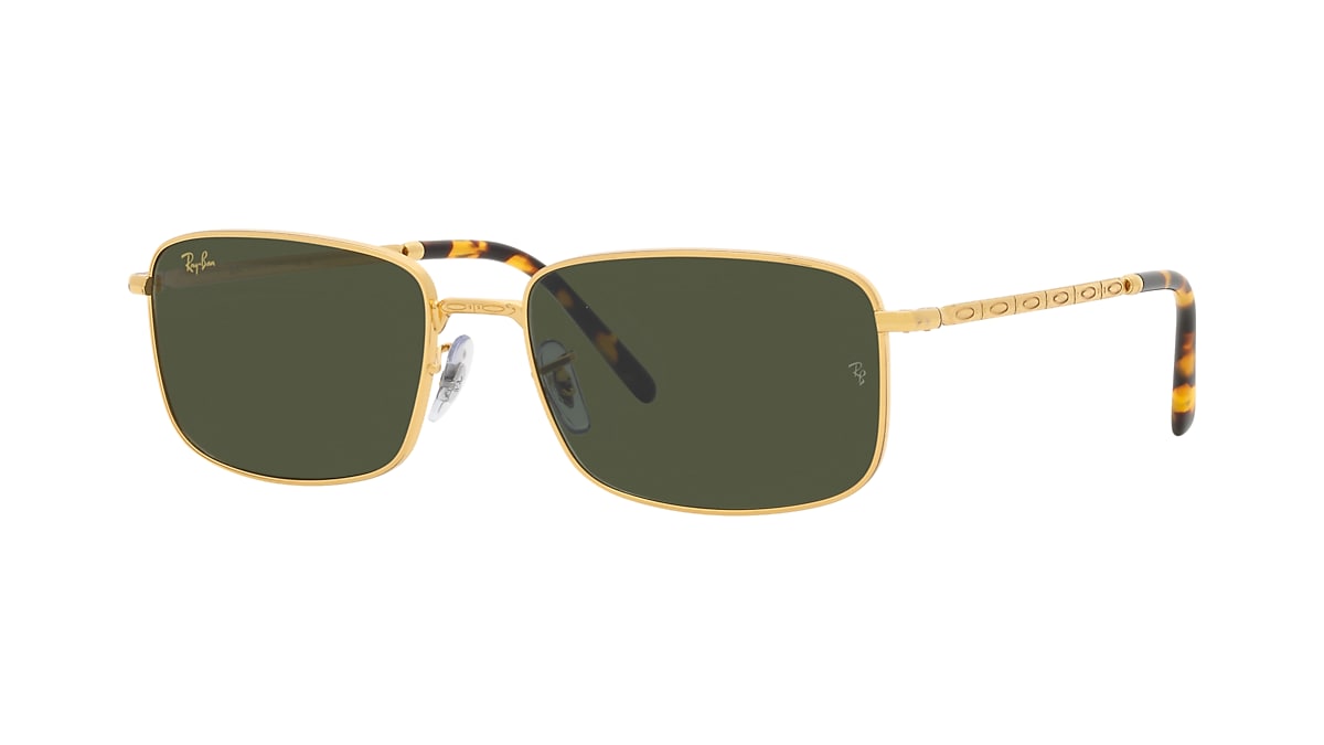 RAY-BAN RB3717 Gold - Unisex Sunglasses, Green Lens