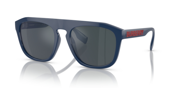Óculos de sol Burberry Wren, formato quadrado, armação em nylon e propionato azul, lente cinza