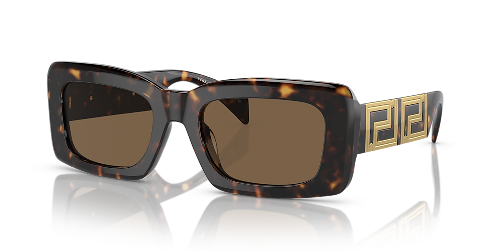 Versace VE4444U 54 Dark Brown & Havana Sunglasses | Sunglass Hut USA
