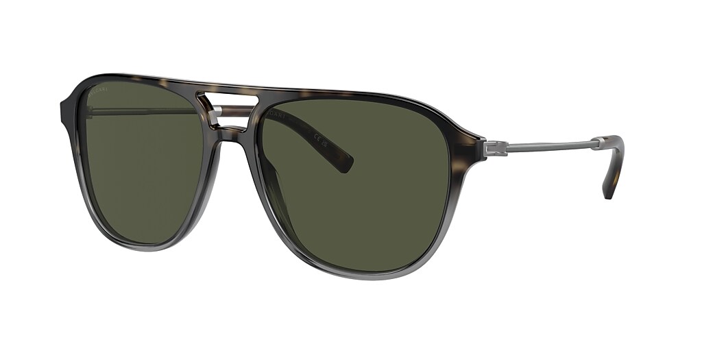 Bvlgari BV7038 57 Green & Havana Shading Grey Sunglasses Sunglass Hut