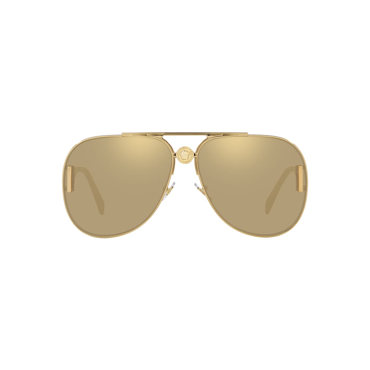 Versace VE2255 63 Clear Mirror Real Yellow Gold & Gold Sunglasses |  Sunglass Hut USA