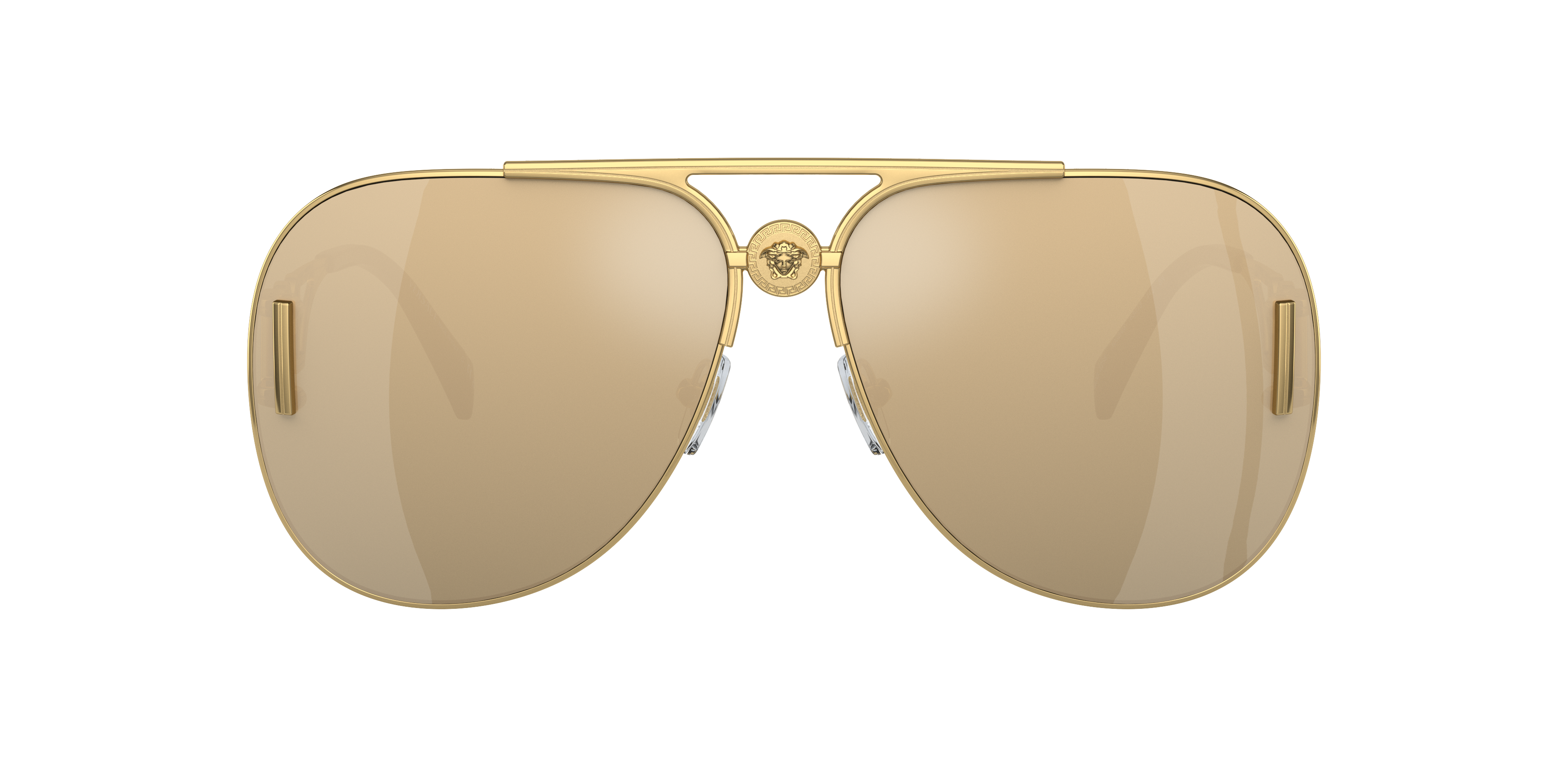 Shop Versace Unisex Sunglass Ve2255 In Clear Mirror Real Yellow Gold