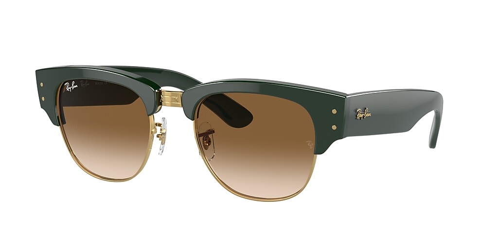 Ray-Ban RB0316S Mega Clubmaster 50 Light Brown & Green On Gold