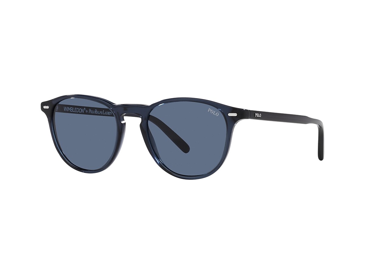 POLO RALPH LAUREN PH4181 Shiny Transparent Navy Blue - Man Sunglasses, Blue  Lens