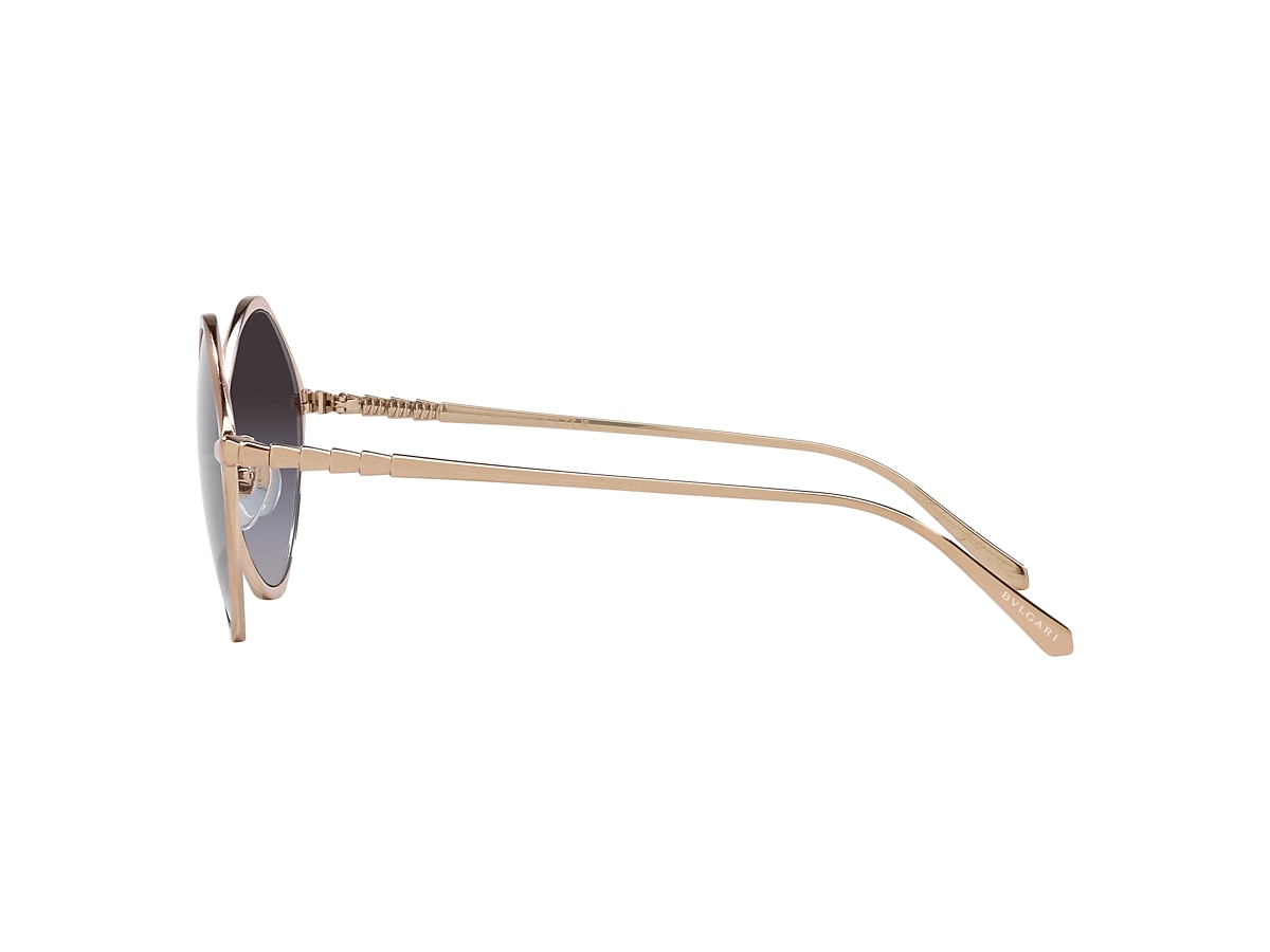 Bvlgari BV6186K 56 Grey Gradient & Pink Gold Plated Sunglasses 