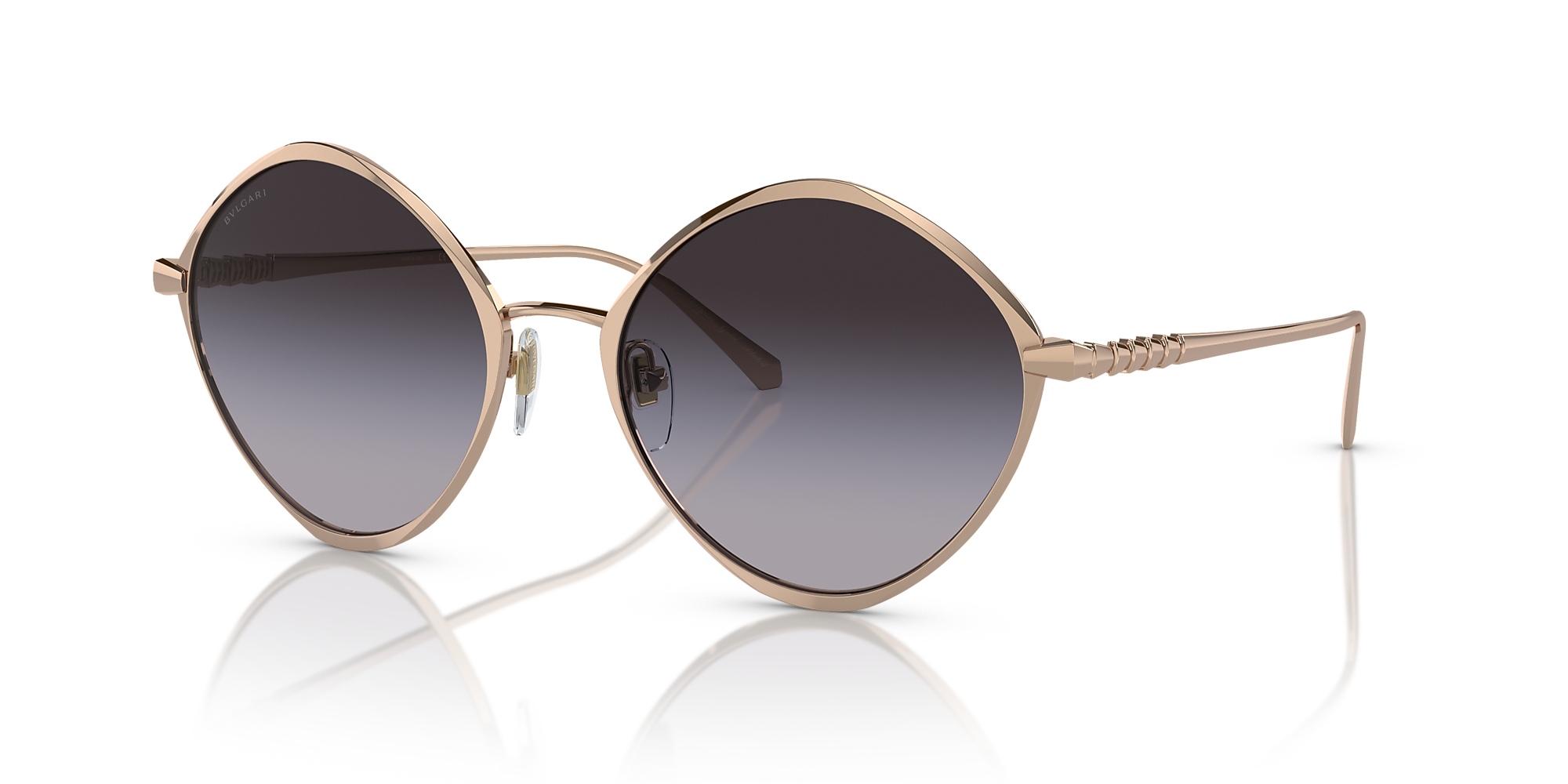 Bvlgari BV6186K 56 Grey Gradient & Pink Gold Plated Sunglasses ...