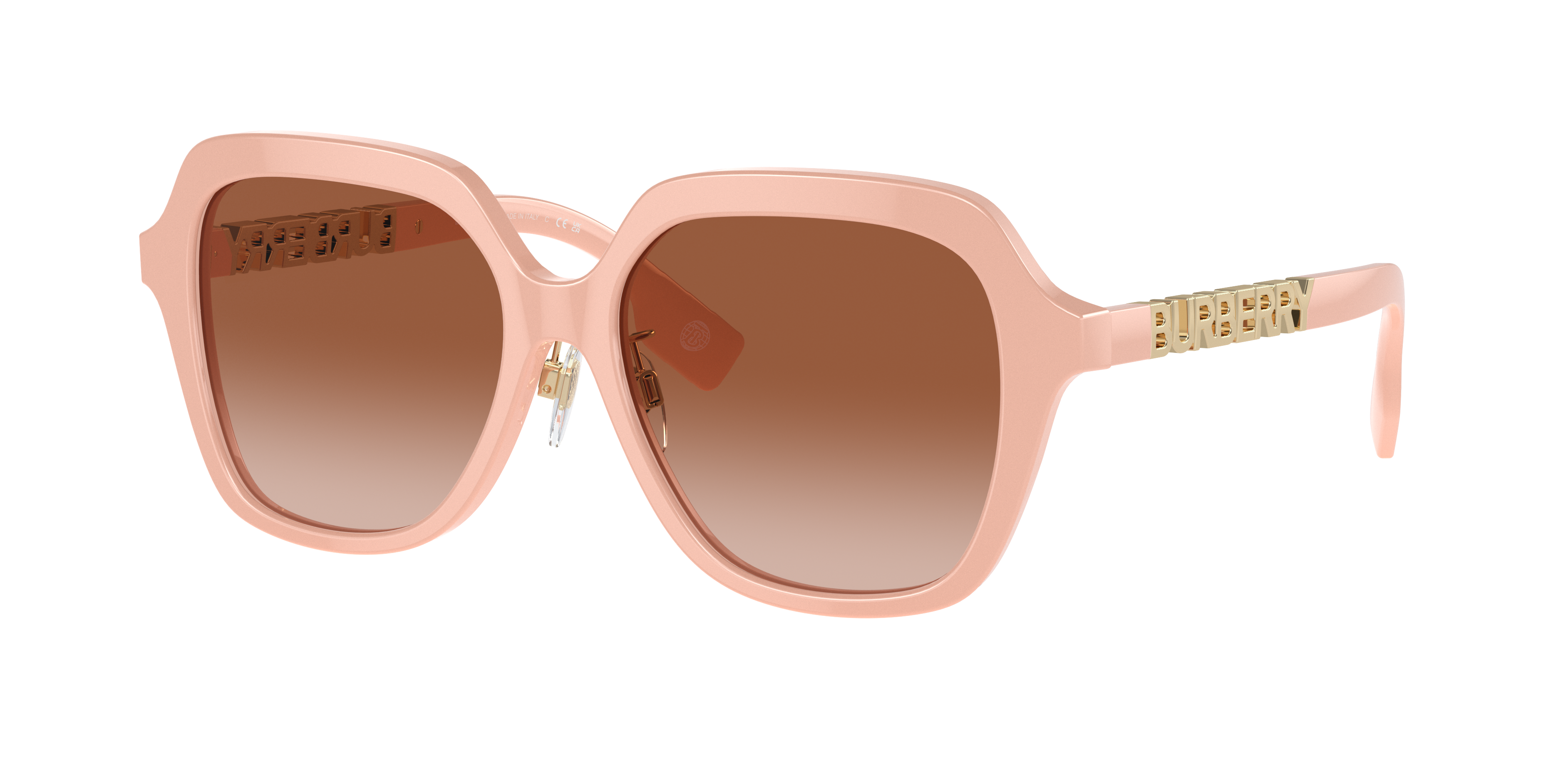 Burberry Womens Be4389 Joni Square-frame Brand-embellished Acetate Sunglasses Pink In Brown Gradient