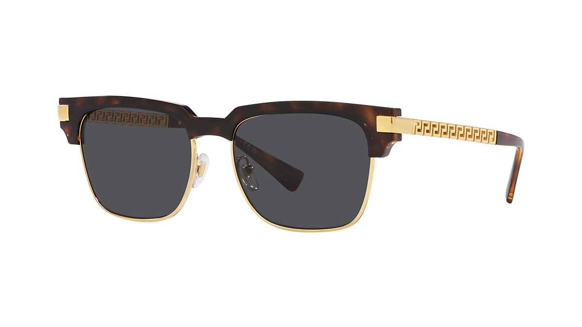Versace VE4447 55 Dark Grey & Havana Sunglasses | Sunglass Hut USA