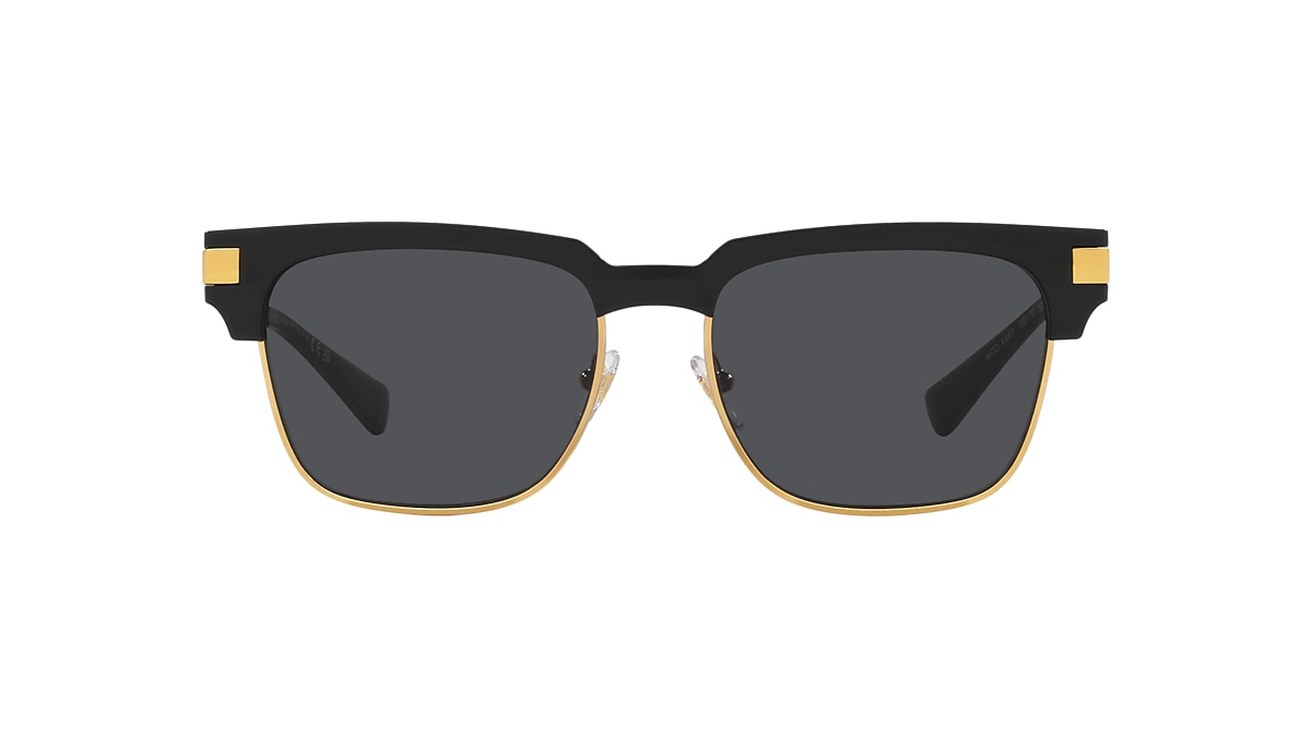 VERSACE VE4447 Black - Men Luxury Sunglasses, Dark Grey Lens