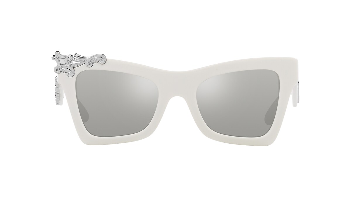 Dolce&Gabbana DG4434 51 Clear Mirror Silver & White Sunglasses 
