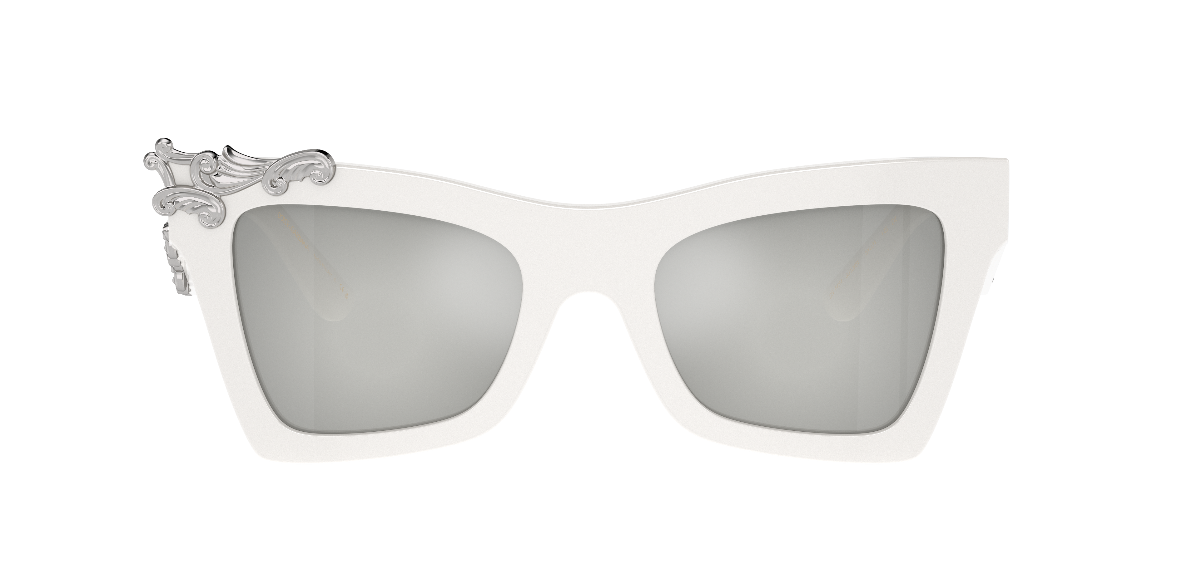 Dolce & Gabbana Dg Embellished Acetate & Plastic Cat-eye Sunglasses In Clear Mirror Silver