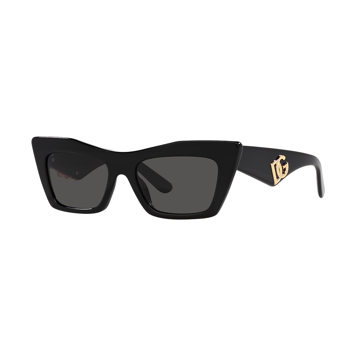 DOLCE&GABBANA DG4435 Black - Women Luxury Sunglasses, Dark Grey Lens