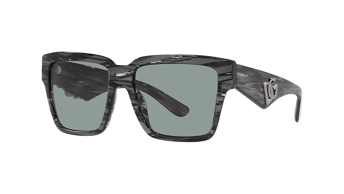 Dolce&Gabbana DG4436 55 Dark Grey & Striped Black Sunglasses 