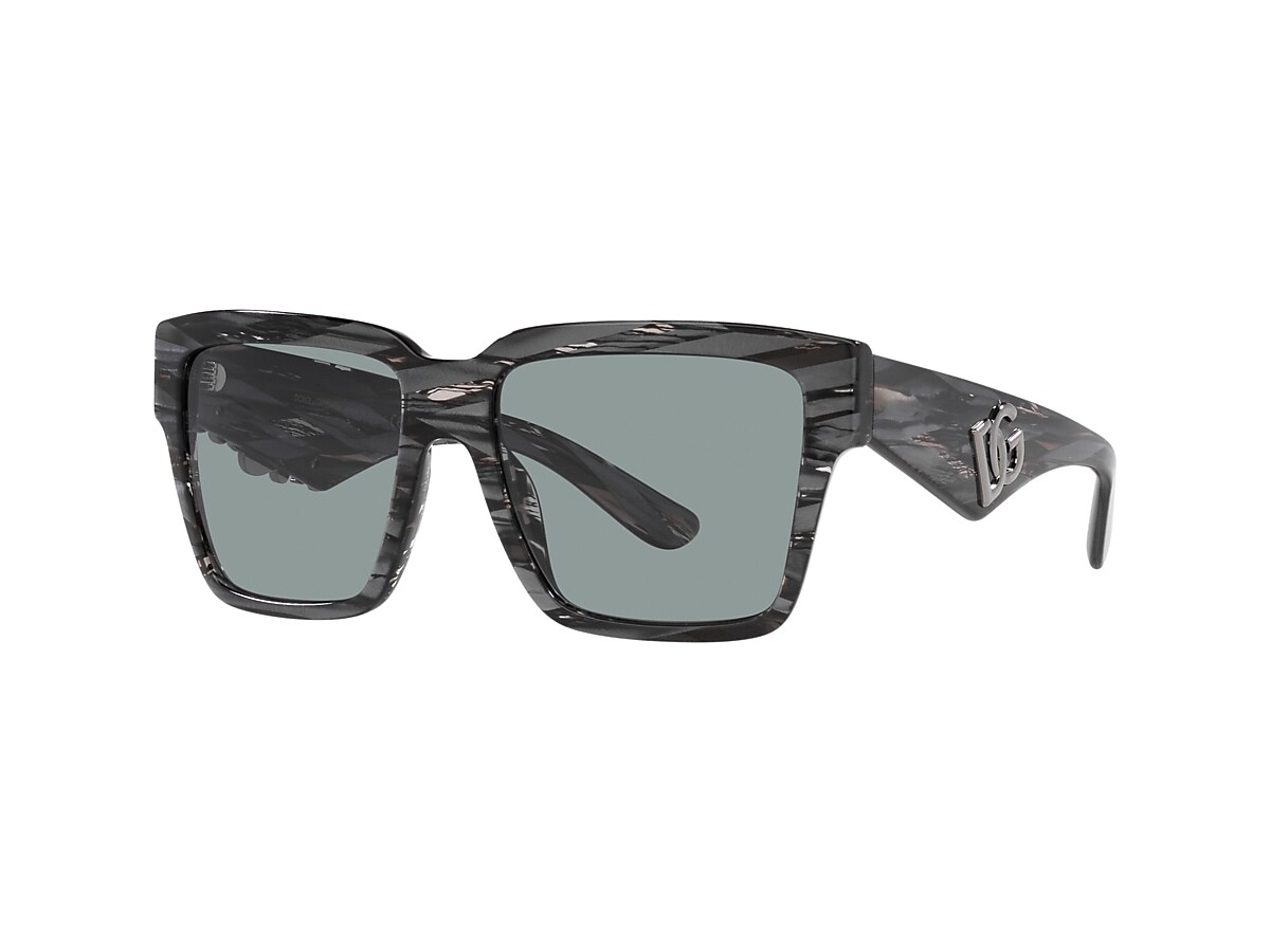 Dolce&Gabbana DG4436 55 Dark Grey & Striped Black Sunglasses 