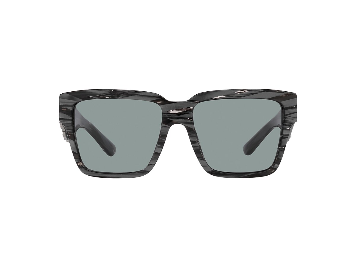 Dolce&Gabbana DG4436 55 Dark Grey & Striped Black Sunglasses 