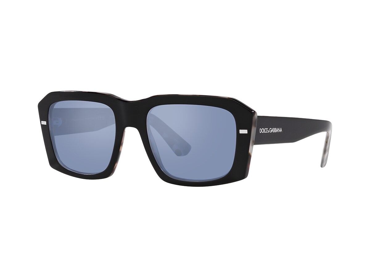 Dolce&Gabbana DG4430 54 Light Blue Mirror Silver & Black On Grey 