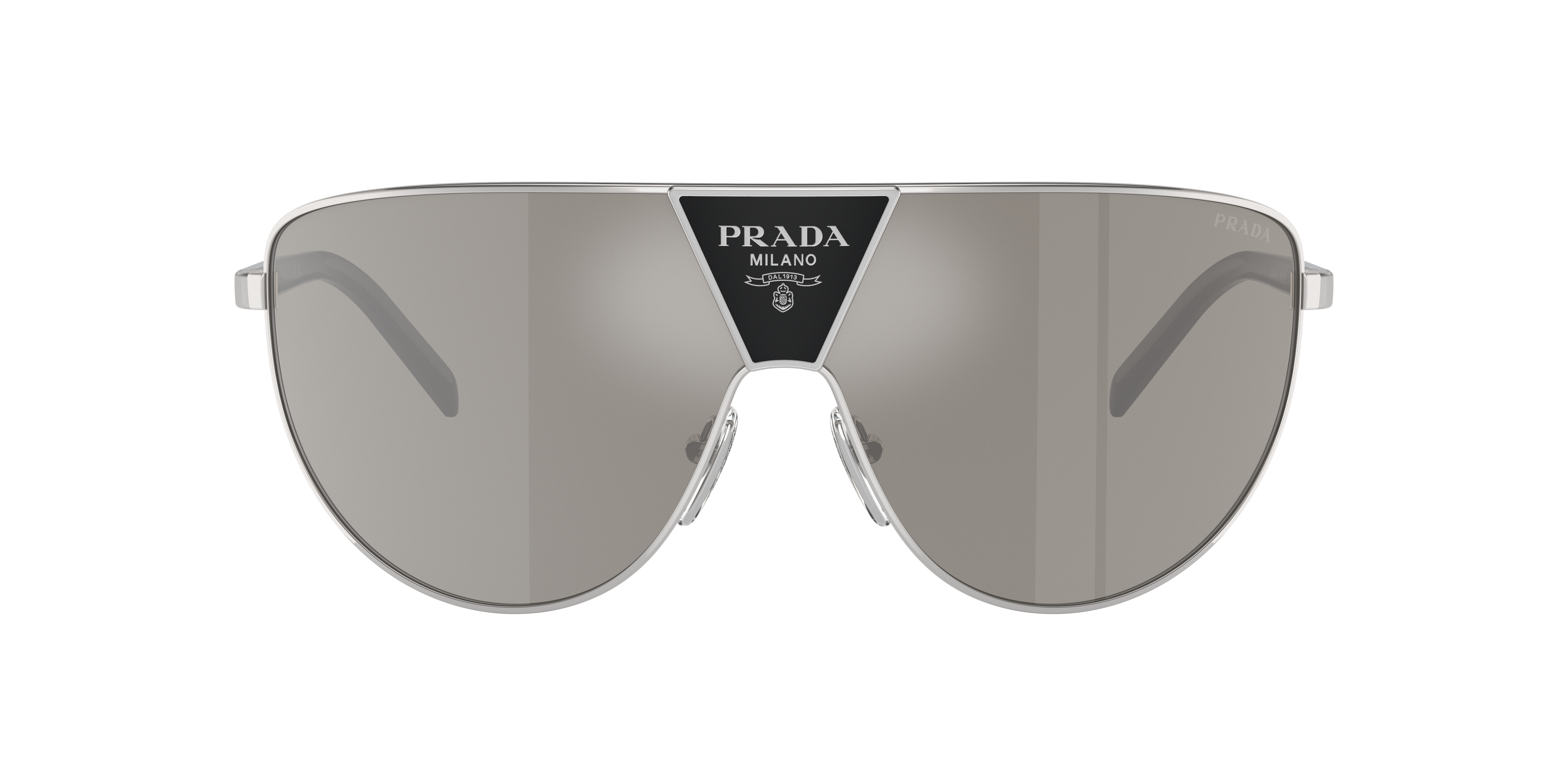 Shop Prada Man Sunglass Pr 69zs In Light Grey Mirror Silver