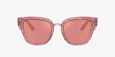 Dolce&Gabbana DG4438F 55 Pink Dark Mirror Red & Fleur Pink Sunglasses