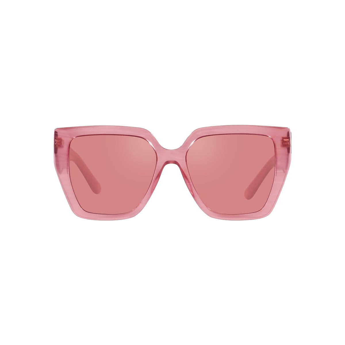 DOLCE&GABBANA DG4438 Fleur Pink - Women Luxury Sunglasses, Pink Dark Mirror  Red Lens