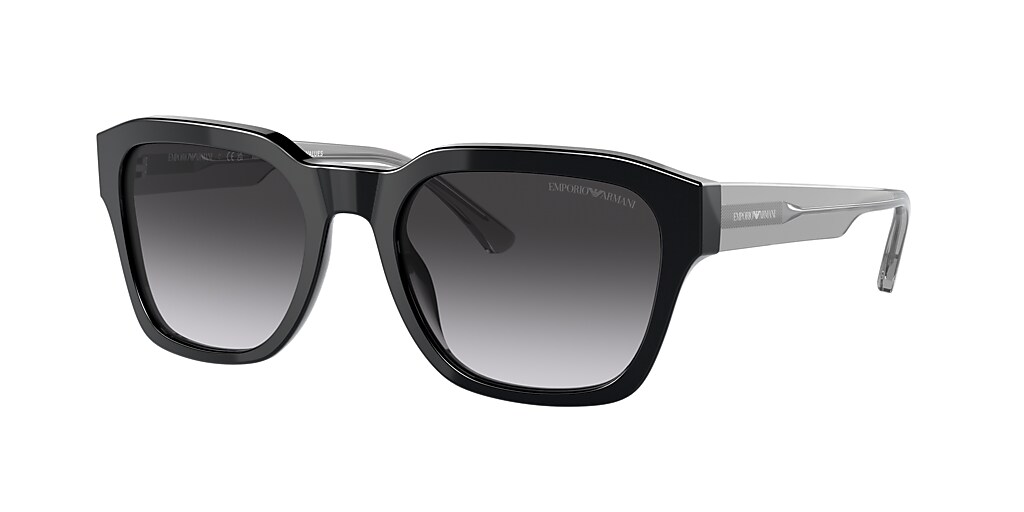 Emporio Armani EA4175 55 Gradient Grey & Shiny Black Sunglasses ...