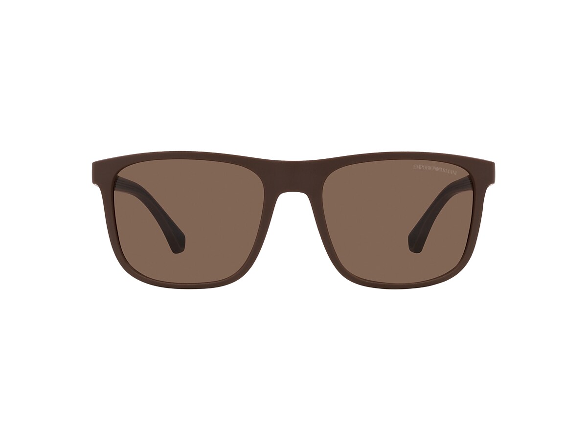 Emporio Armani EA4129 56 Dark Brown & Matte Brown Sunglasses 