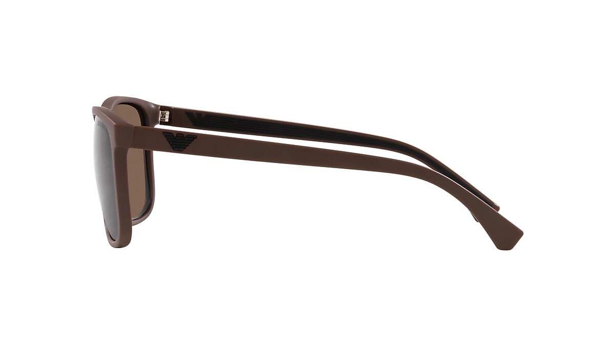 Emporio Armani EA4129 56 Dark Brown & Matte Brown Sunglasses 