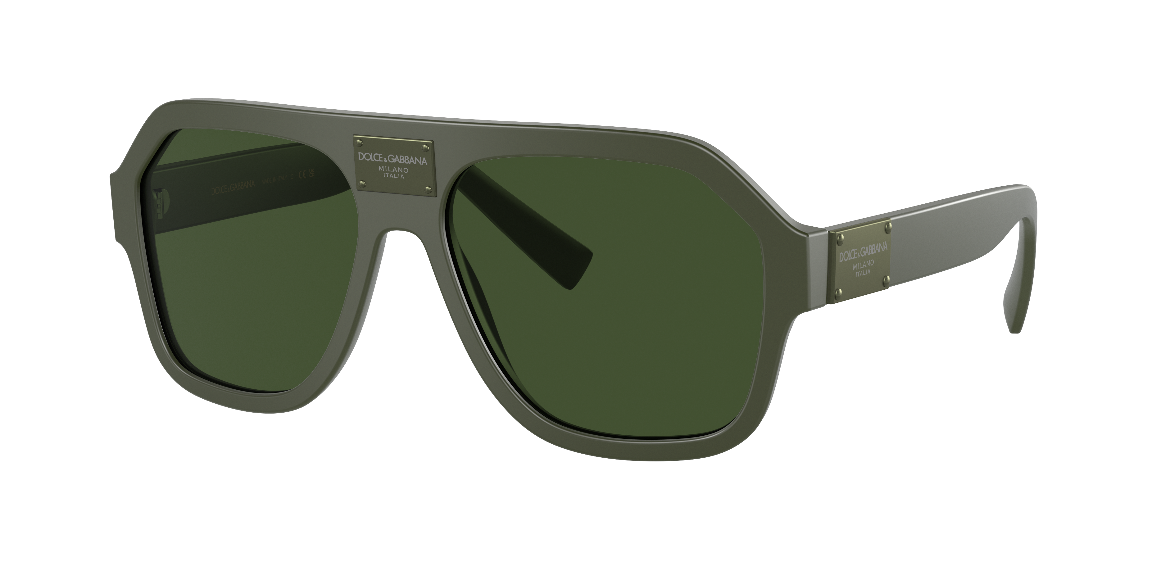 Dolce & Gabbana Pilot-frame Sunglasses In Dark Green