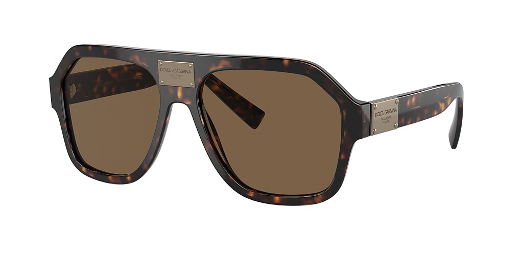 Dolce&Gabbana DG4433 58 Dark Brown & Havana Sunglasses | Sunglass Hut USA