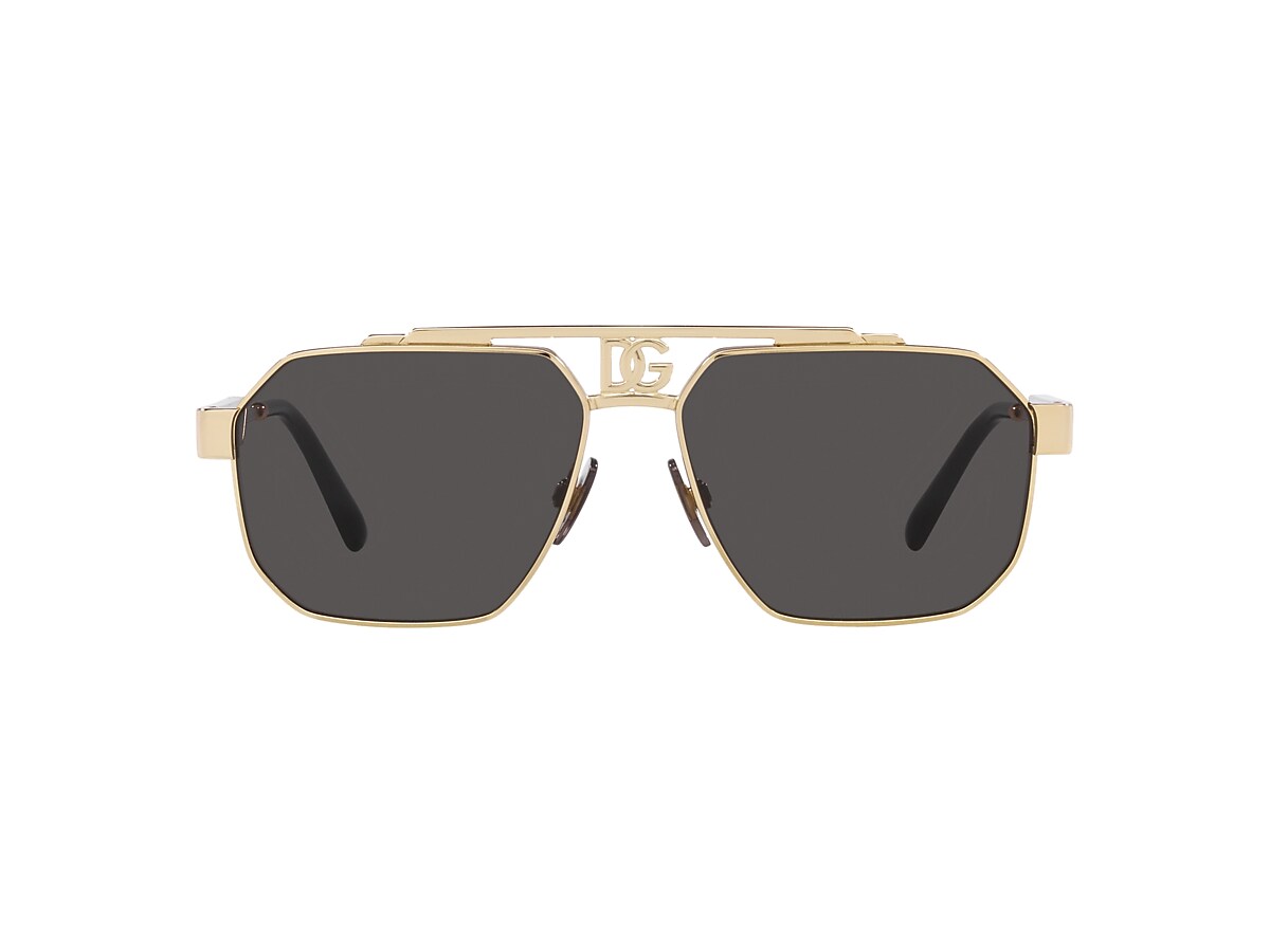 Dolce&Gabbana DG2294 59 Dark Grey & Gold Sunglasses