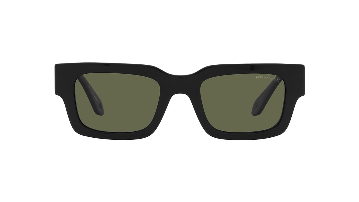 GIORGIO ARMANI AR8184U Black - Men Sunglasses, Polarized Green Lens