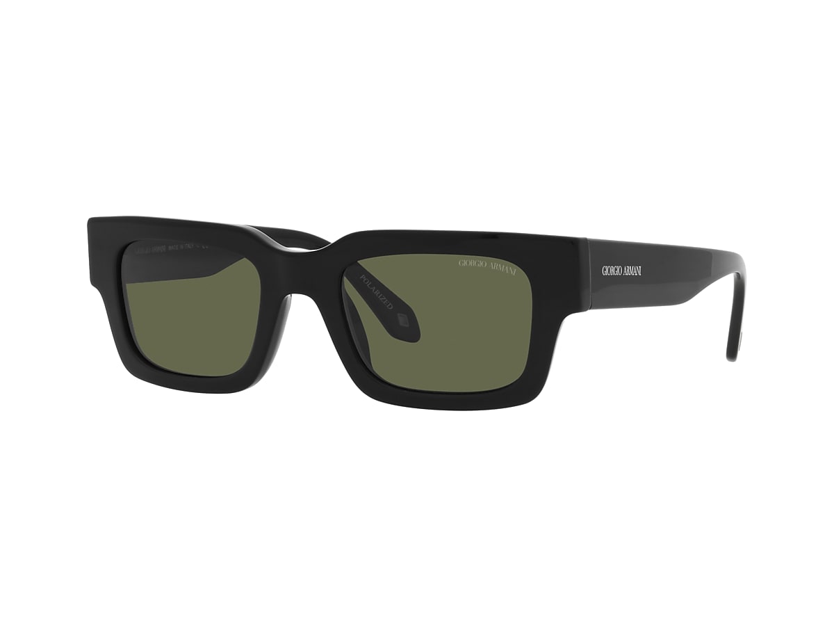 GIORGIO ARMANI AR8184U Black - Men Sunglasses, Polarized Green Lens