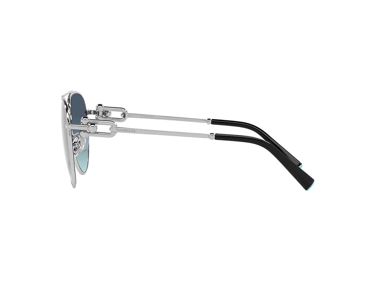 TIFFANY & CO. TF3092 Silver - Woman Luxury Sunglasses, Azure Gradient Blue  Lens