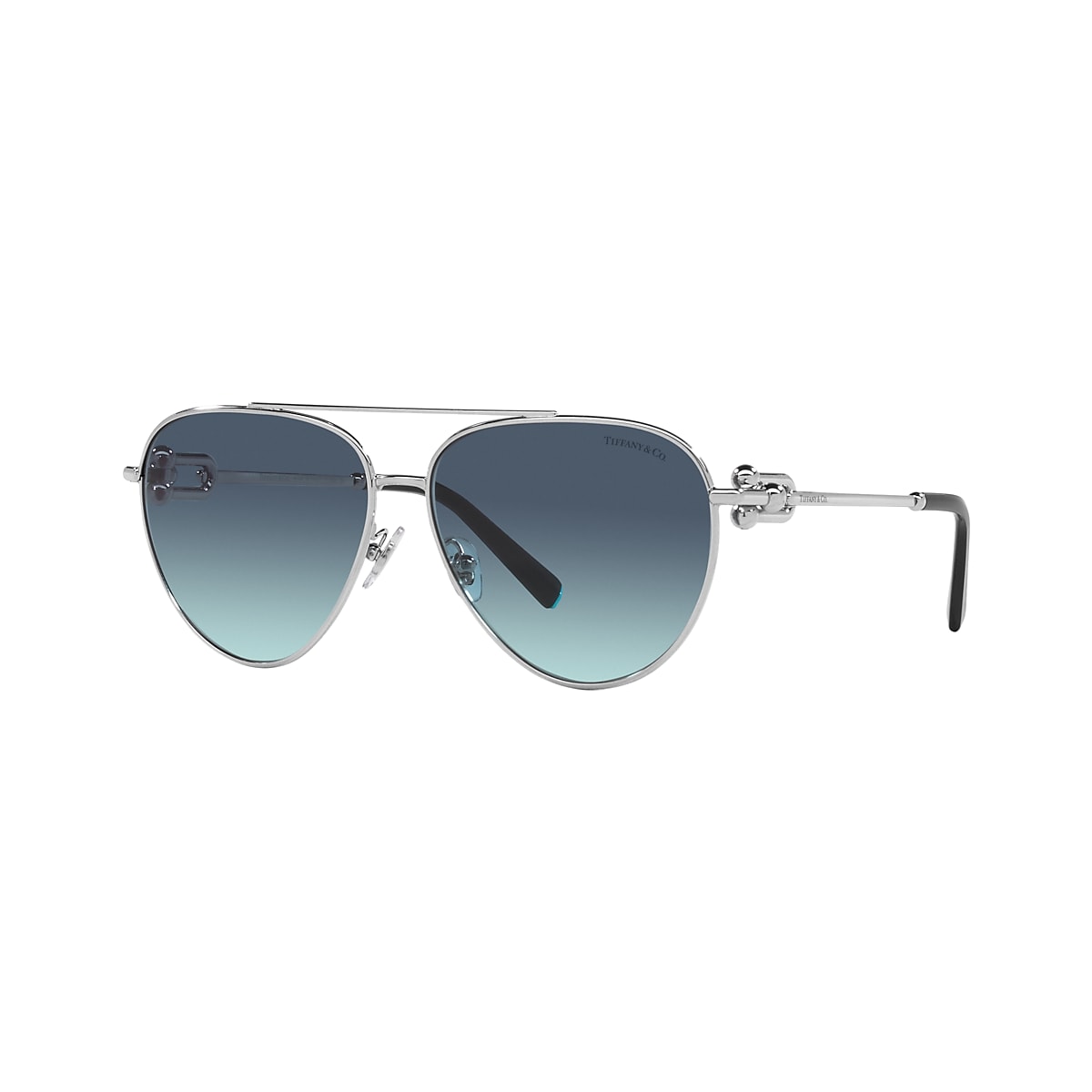 TIFFANY & CO. TF3092 Silver - Women Luxury Sunglasses, Azure Gradient Blue  Lens