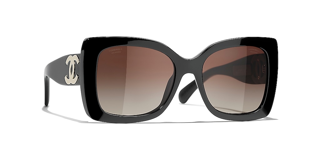 Chanel Square Sunglasses CH5494A 53 Brown & Black Polarised Sunglasses ...