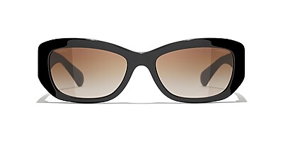 Chanel Rectangle Sunglasses CH5493A 55 Brown & Black Sunglasses 