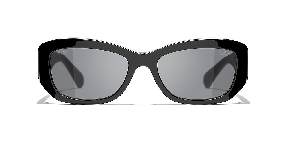 Chanel rectangle hotsell sunglasses black