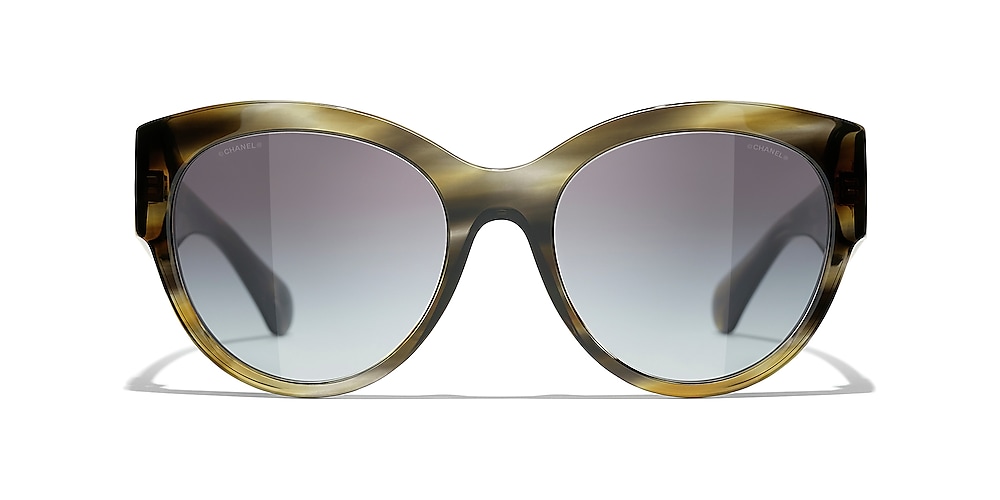 Chanel Butterfly Sunglasses CH5498B 54 Gray & Green Tortoise & Gray  Sunglasses