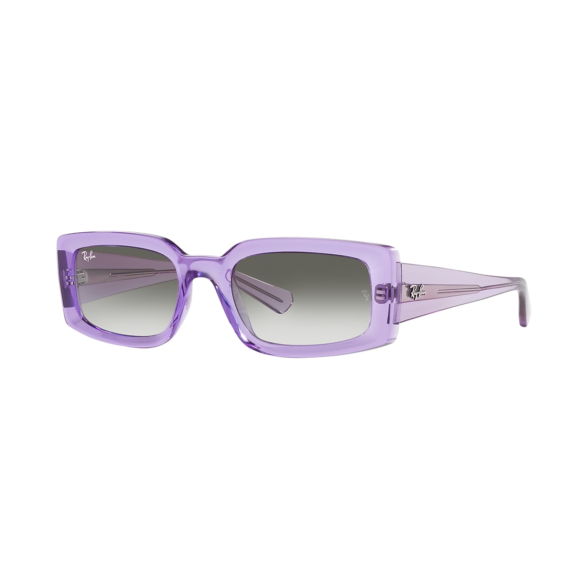 RAY-BAN RB4395F Kiliane Bio-Based Transparent Violet - Unisex Sunglasses,  Light Grey Lens