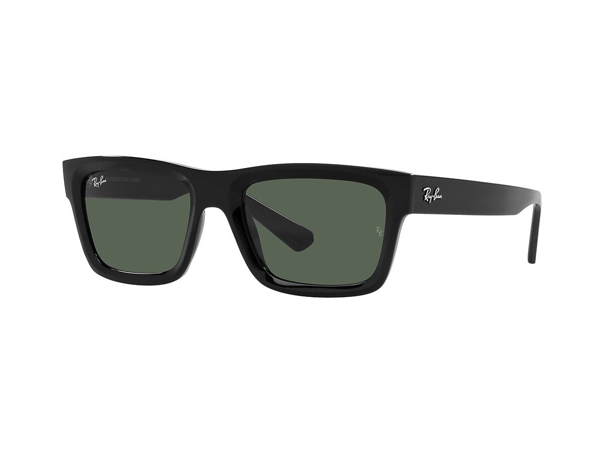 RAY-BAN RB4396F Warren Bio-Based Black - Unisex Sunglasses, Dark Green Lens